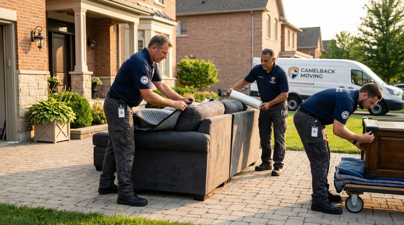 Large estate moving crew wrapping furniture in Breckenridge, CO